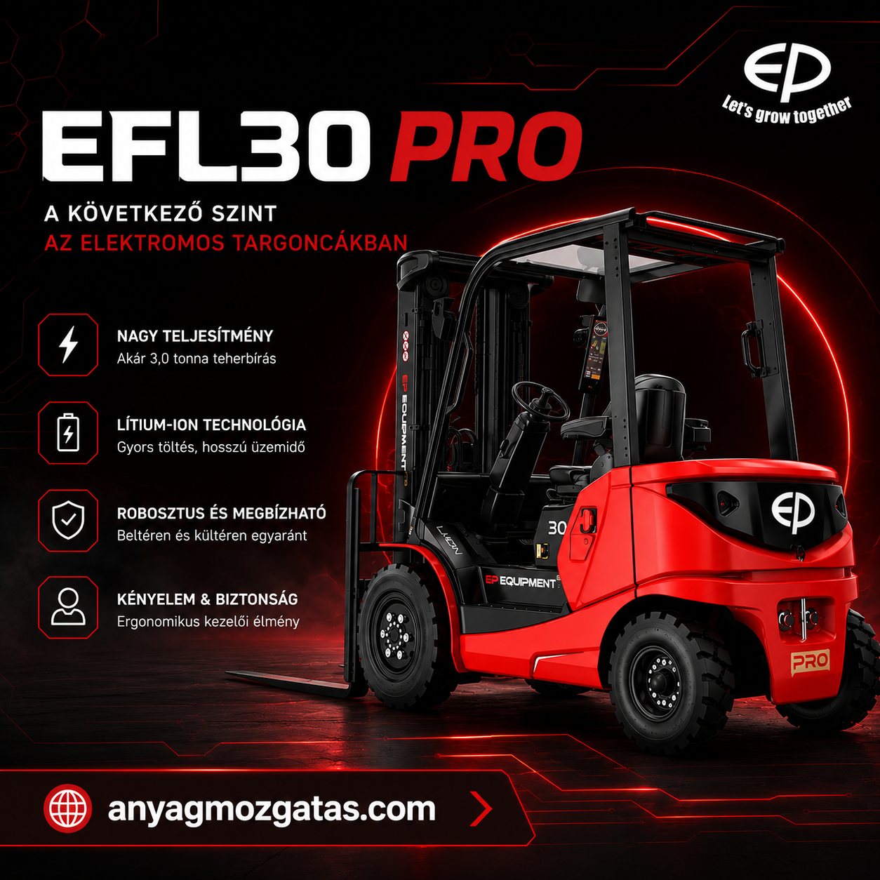 EP EFL30 PRO – Az elektromos targoncák új generációja